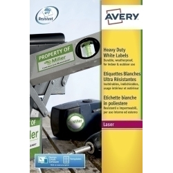 Etiquetes Adh.Impr.Avery A4 Polyester Blanc C.Romos Laser Caixa 20H 63,5X33,9 Mm 480 Uts.(L4773)
