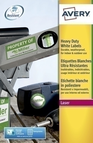 Etiquetes Adh.Impr.Avery A4 Polyester Blanc C.Romos Laser Caixa 20H 99,1X139 Mm 80 Uds.(L4774)