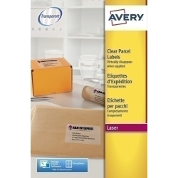 Etiquetes Adh.Impr.Avery A4 Polyester Transparent C.Romos Laser Caixa 25H 99,1X67,7 Mm 200 Uts.(L756