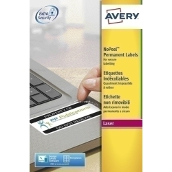 Etiquetes Adh.Impr.Avery A4 Blanca Seguretat C.Romos Laser Caixa 20H 45,7X25,4 Mm 800 Uds.(L6145)