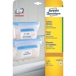 Etiquetes Adh.Impr.Avery A4 Blanca Especial Congelador C.Romos Caixa 25H 63,5X33,9 Mm 600 Uds.(L7970