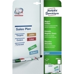 Etiquetes Adh.Impr.Avery A4 Blanca Cartells Magnètics C.Rectes Inkjet Caixa 5H A4 217X297 Mm 5 Uds.(