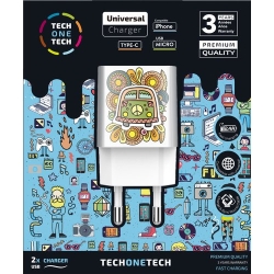 Carregador Tech-One-Tech Doble De Paret 2Xusb Green Camper Alt Rendiment 2,4A