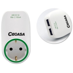 Endoll Adaptador Cegasa Schuko + 2 Usb