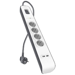 Endolls Protector Belkin 4 Sortides (Regleta) +2X Usb Amb Protecció Contra Sobretensions Cable 2 Met