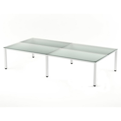 Taula Rocada Executive 320X163 Estructura Blanc Tauler Vidre