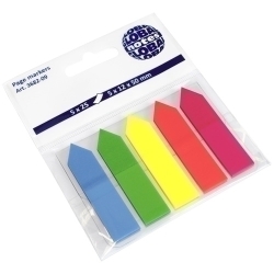 Banderetes Adhesives 12X44 Fletxa Pack De 5 (Blau-Verd-Groc-Taronja-Rosa)