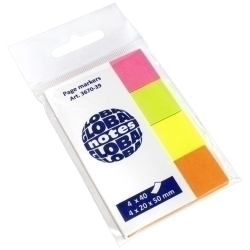 Banderetes Adhesives 20X50 Colors Brillants Pack De 4 (Verd-Groc-Taronja-Rosa)