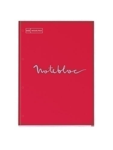 Recanvi Miquelrius Emotions Notebook 1 A4 80H 90G Reciclat Encolat 4 Trepants Quadric.5X5 Vermell