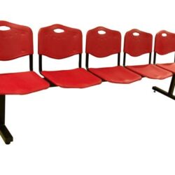 Bancada Piqueres I Crespo Albatana 5 Places Estructura Negra Seient I Respatller Pvc Vermell