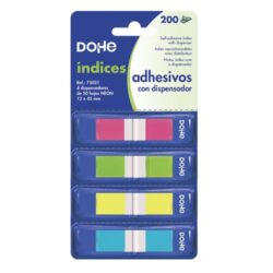 Banderetes Adhesives Dohe 50H Per 4 Colors Neon Amb Dispensador
